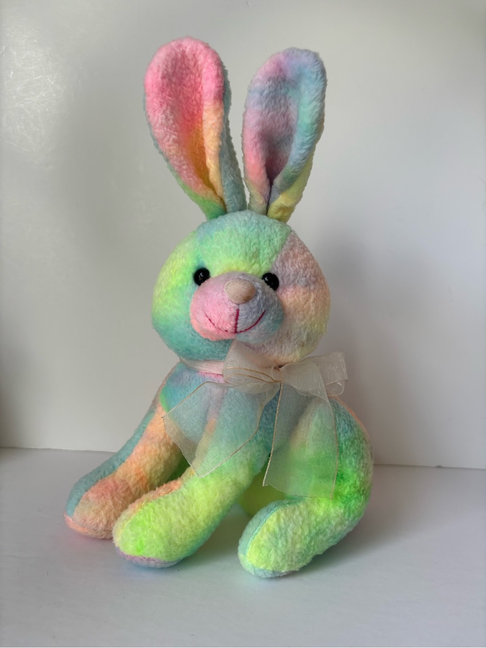 Douglas Tie Dye Plush Pastel Rainbow Bunny Stuffed Animal  Comfort Toy 12”